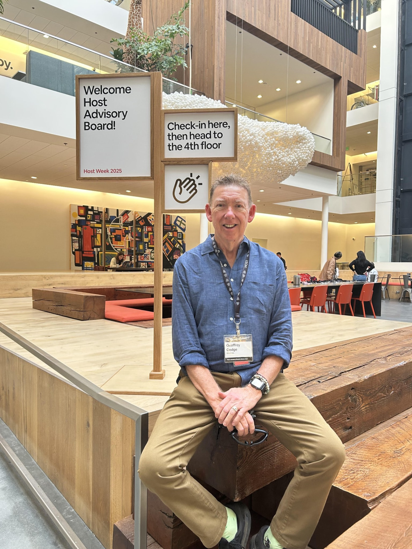 Geoff at Airbnb's Host Advisory Board welcome, Host Week 2025